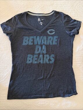 Nike Navy Chicago Bears 'Beware Da Bears' V-Neck Tee